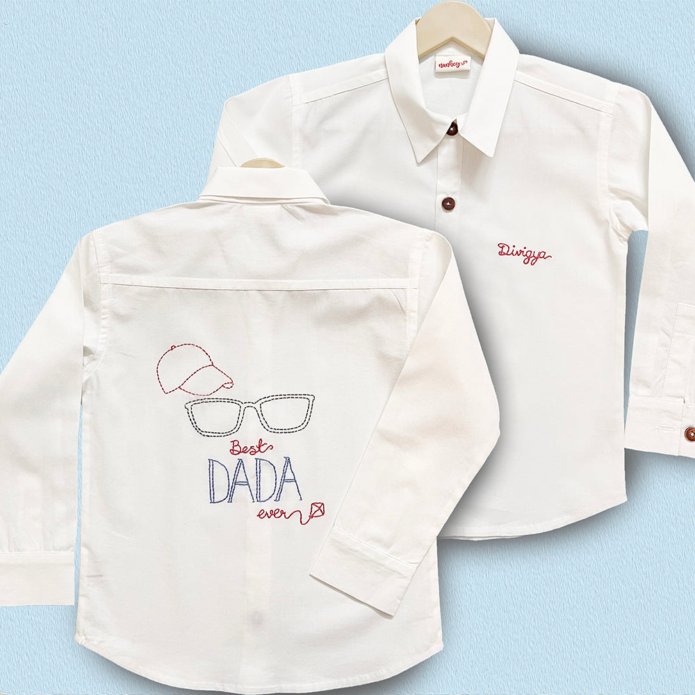 Best Dadu Ever Š—– Personalized Formal Shirt