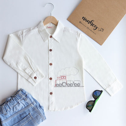 Chuk Chuk Embroidered Formal Shirt - White