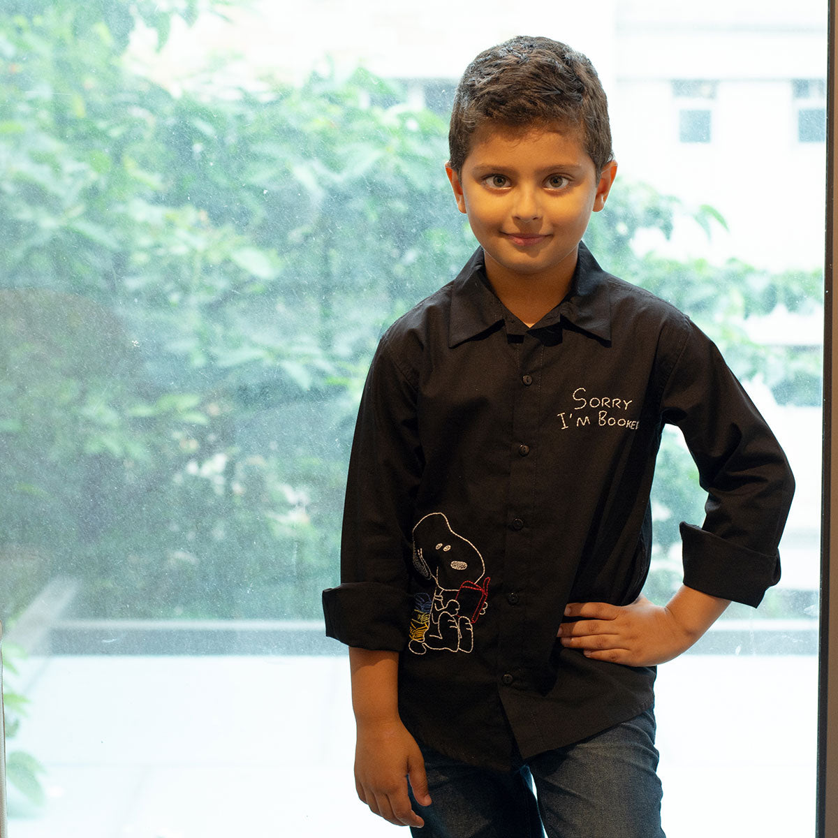 I Am Booked - Readers Embroidered Shirt - Black