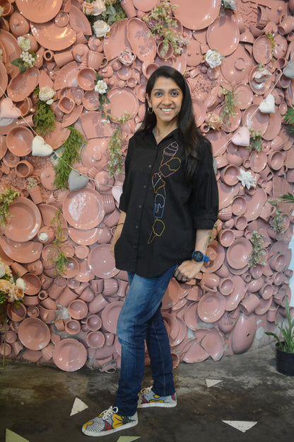 Ice Cream Embroidered Shirt for Women