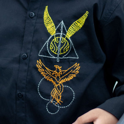 Mischief Managed Embroidered Shirt - Black